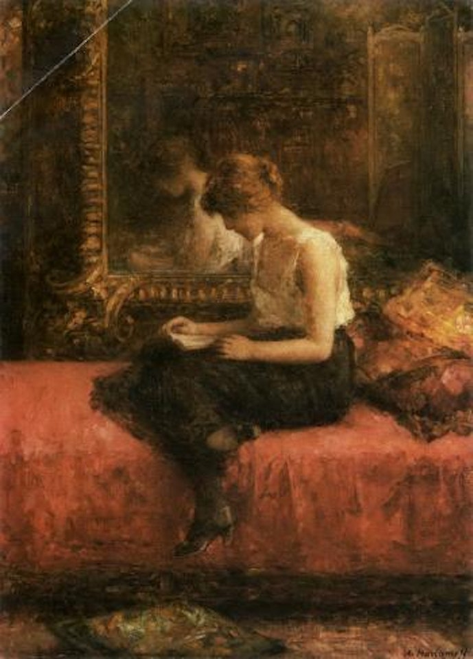Literary pursuits of a young lady by Alexei Harlamoff