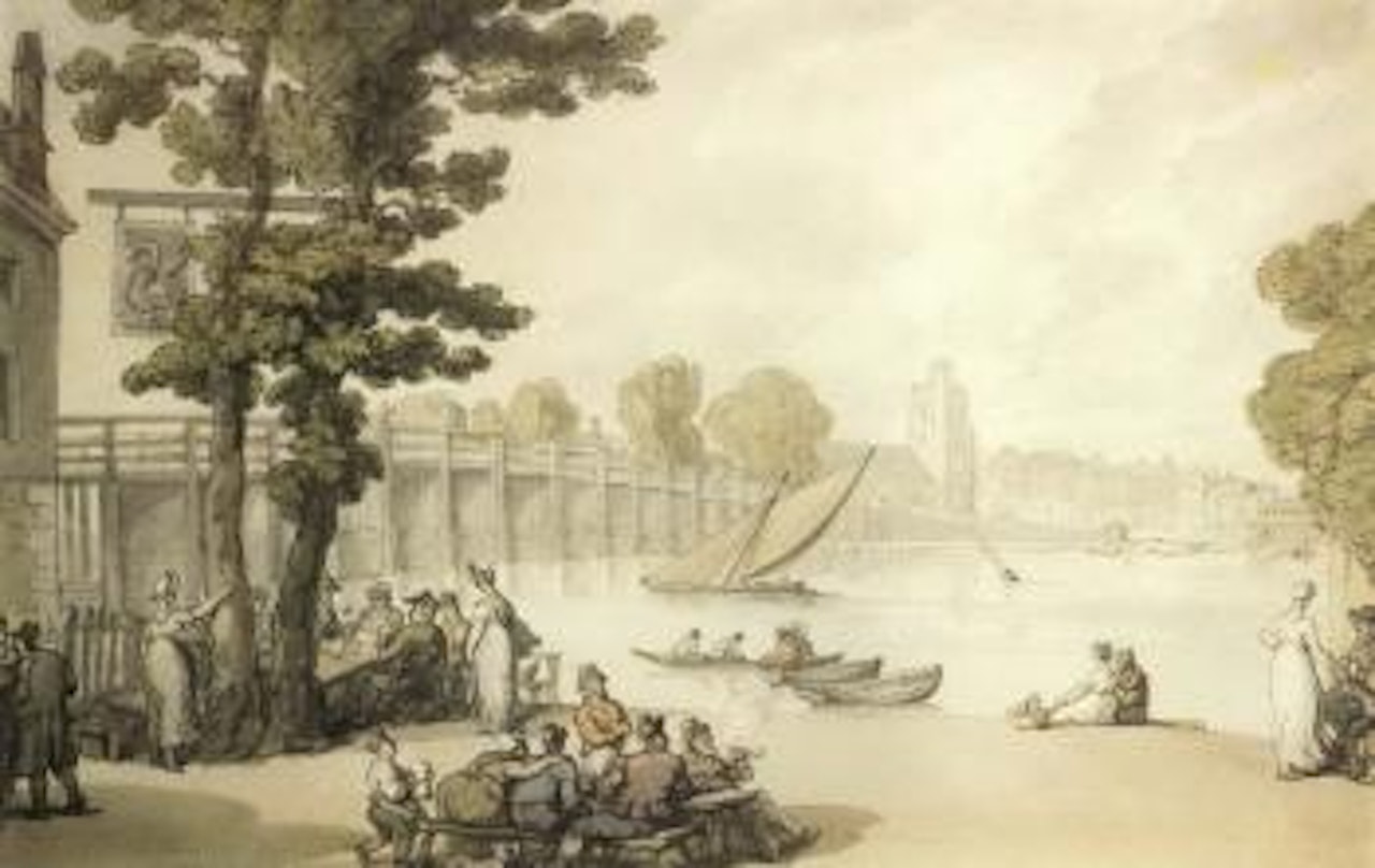 Garden of the Swan Inn by Putney Bridge by Thomas Rowlandson