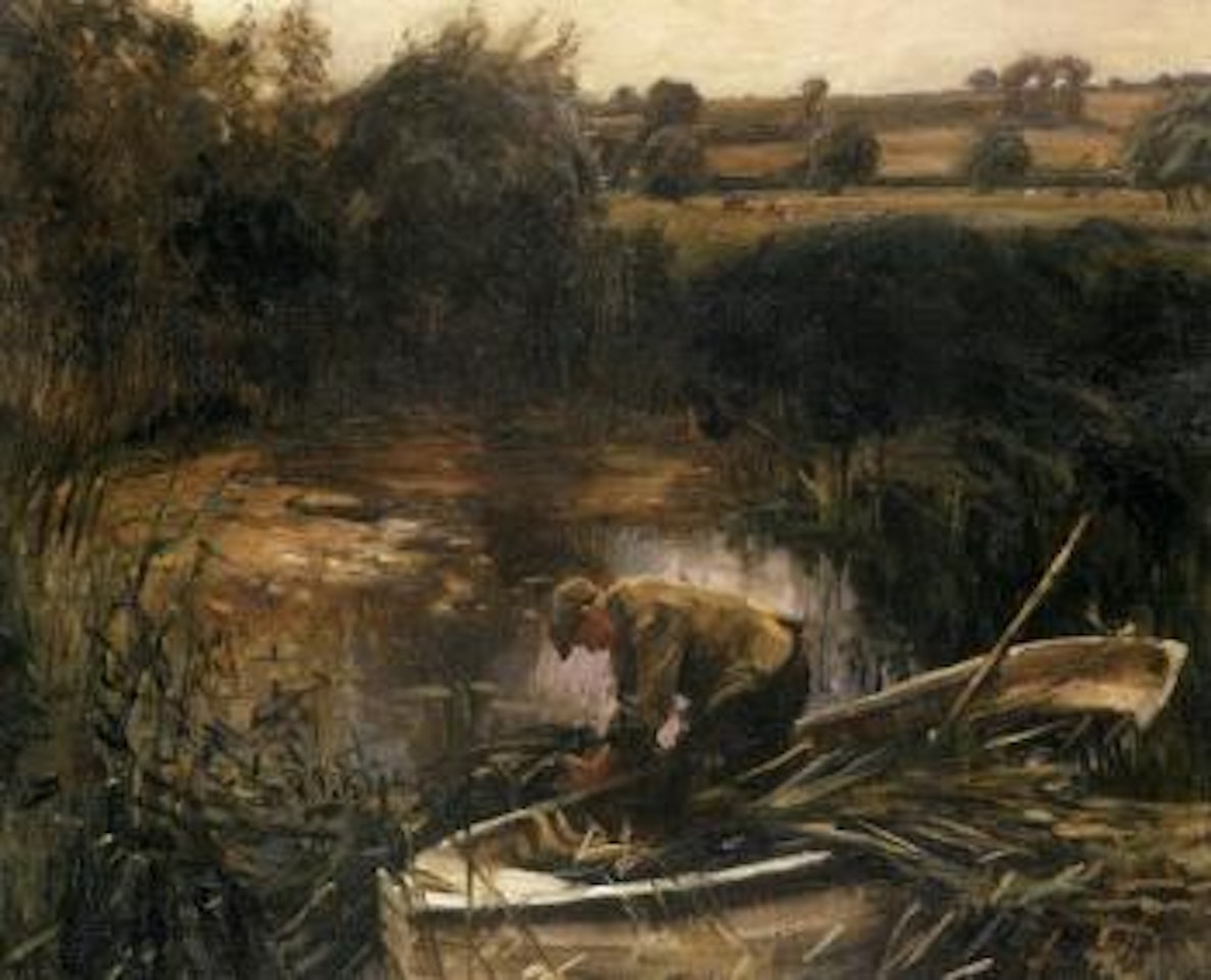 Cutting reeds by Alfred James Munnings