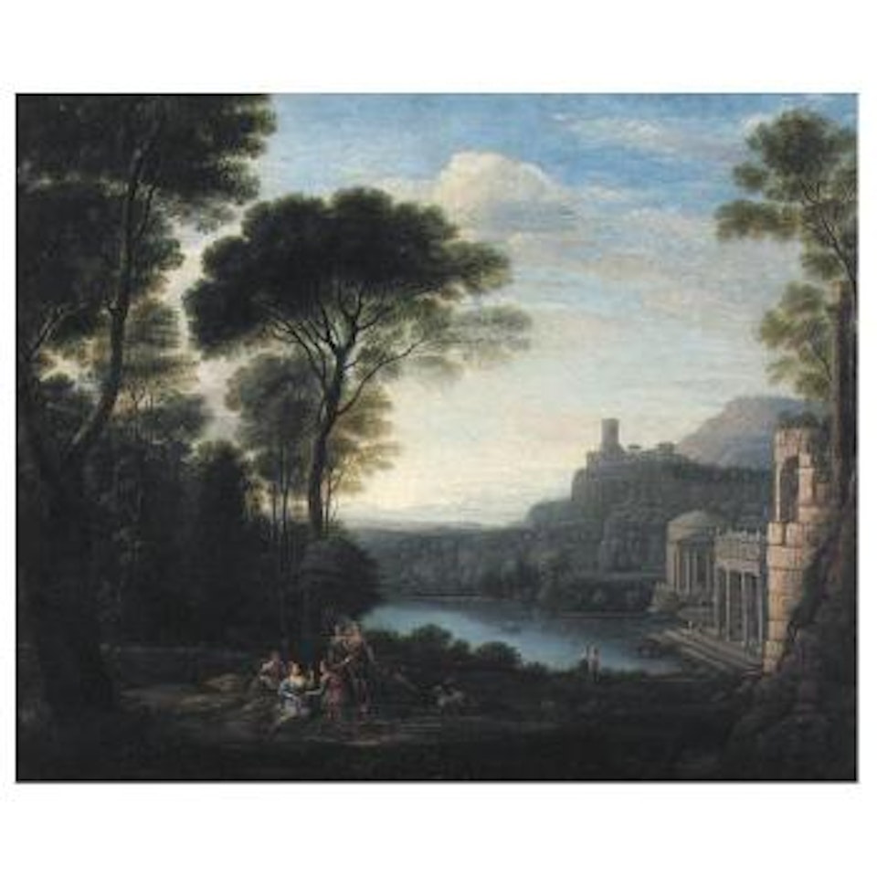 Classical landscape with the nymph Egeria mourning over Numa by Claude Lorrain