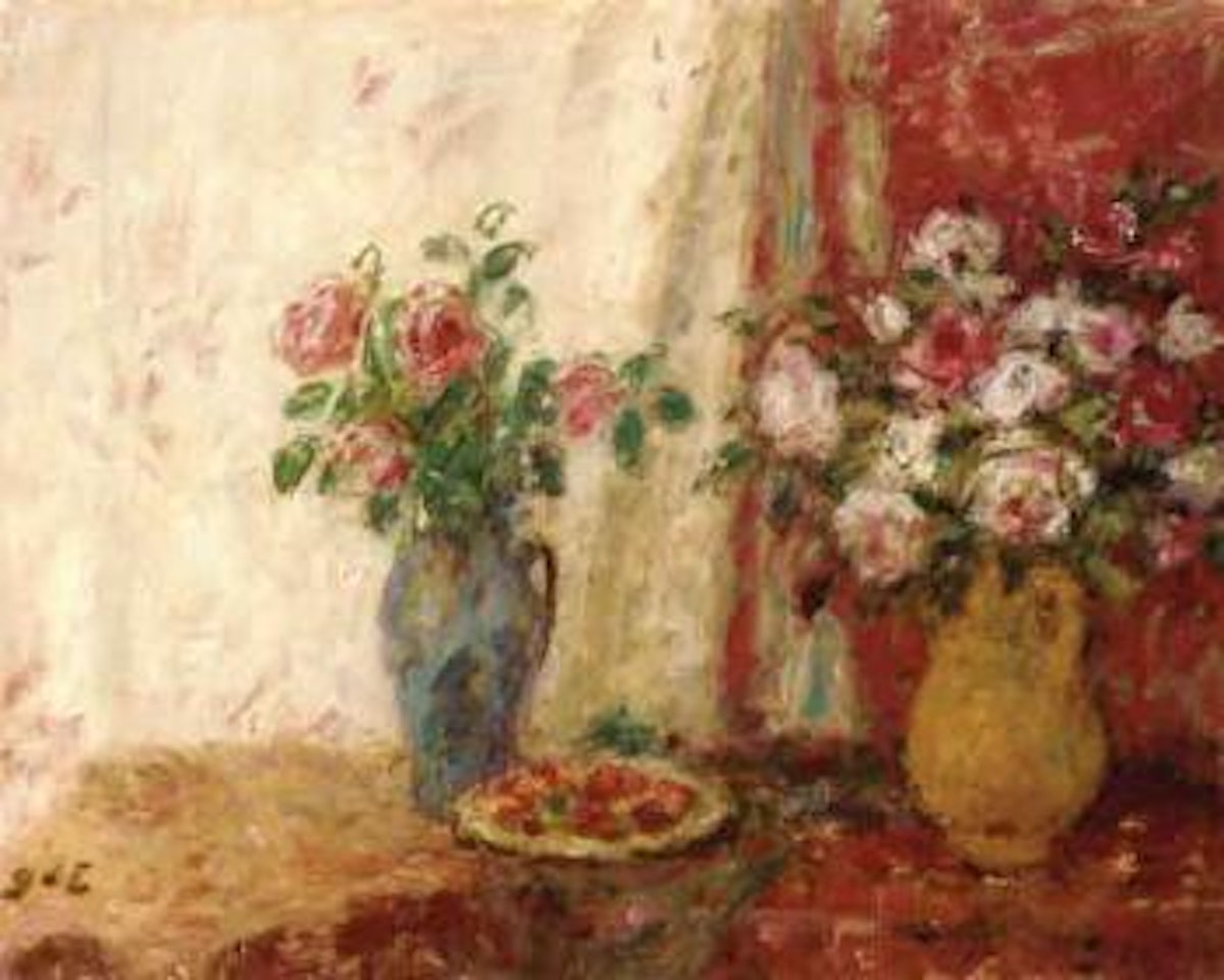 Bouquet de fleurs et cerises by Georges d’Espagnat
