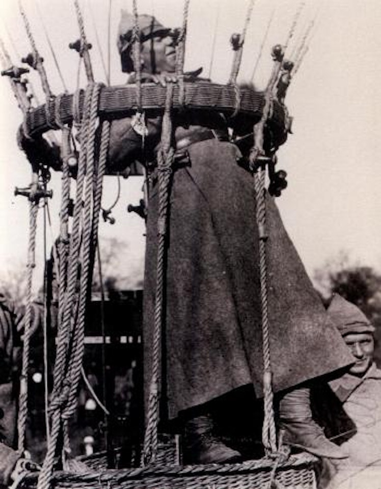 Red Army Officer on balloon basket by Alexander Rodchenko
