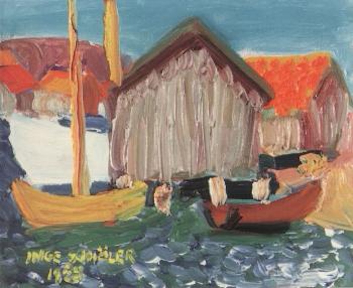 Fishing huts and boats, Koster by Inge Schiöler