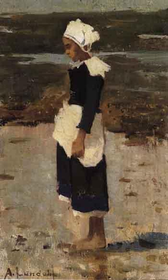 Girl on beach by Amelie Lundahl