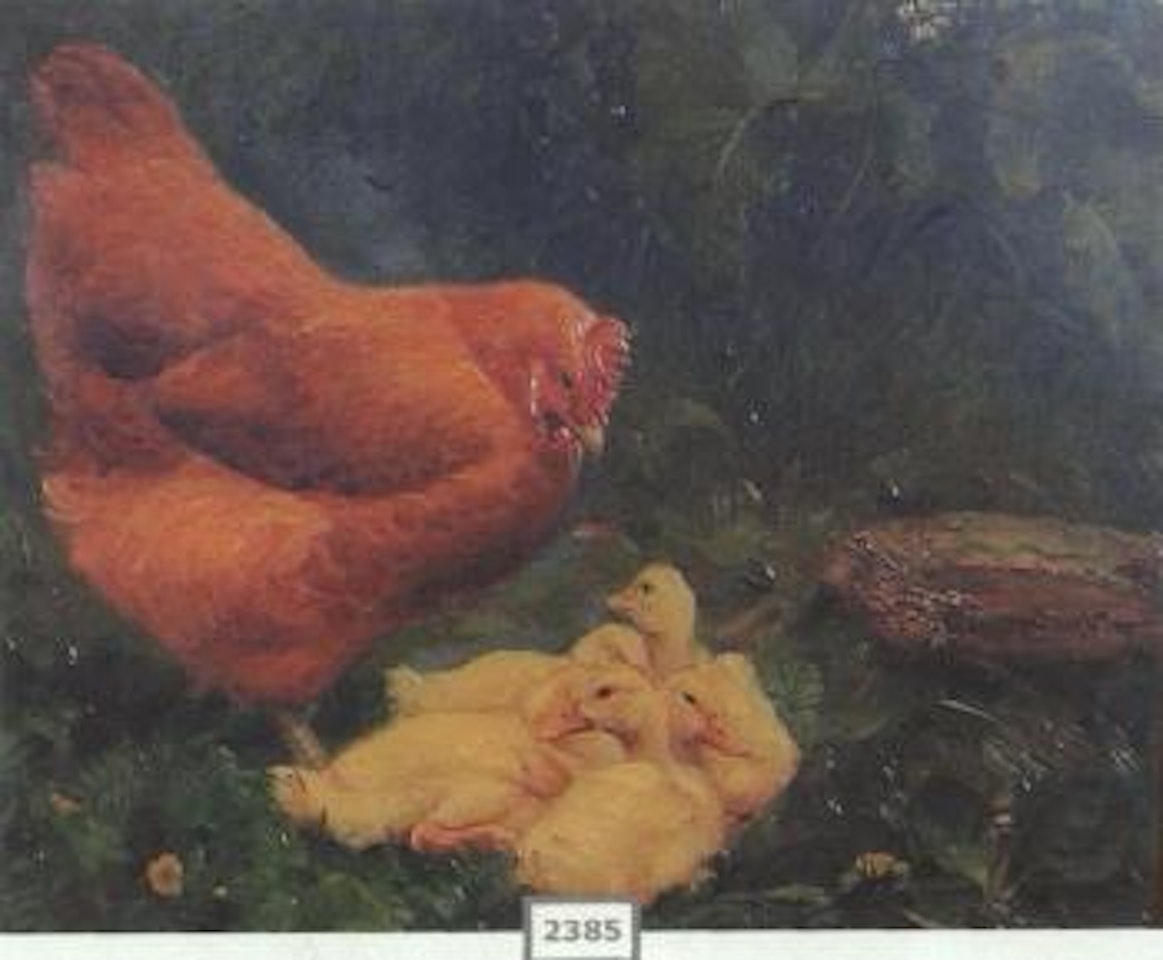 Chicken with ducklings by Hans Andersen Brendekilde