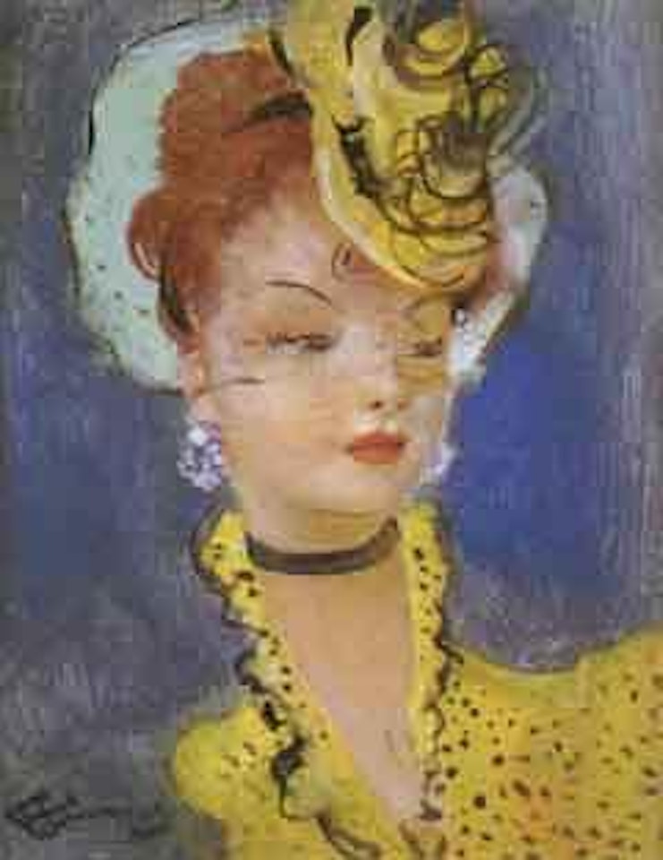 Irlandaise au bibi jaune by Jean Gabriel Domergue