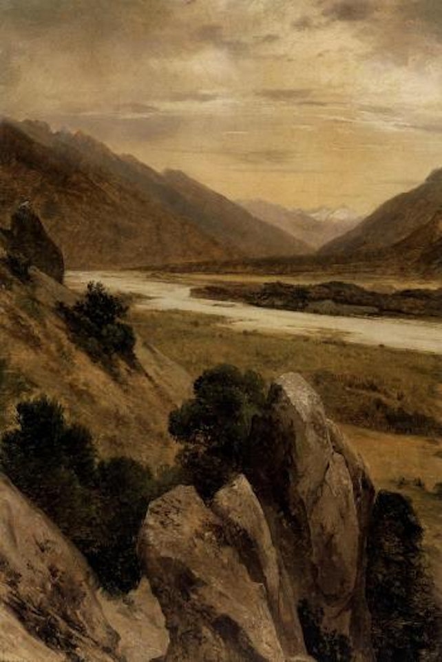 Mountains riverscape by Alexandre Calame