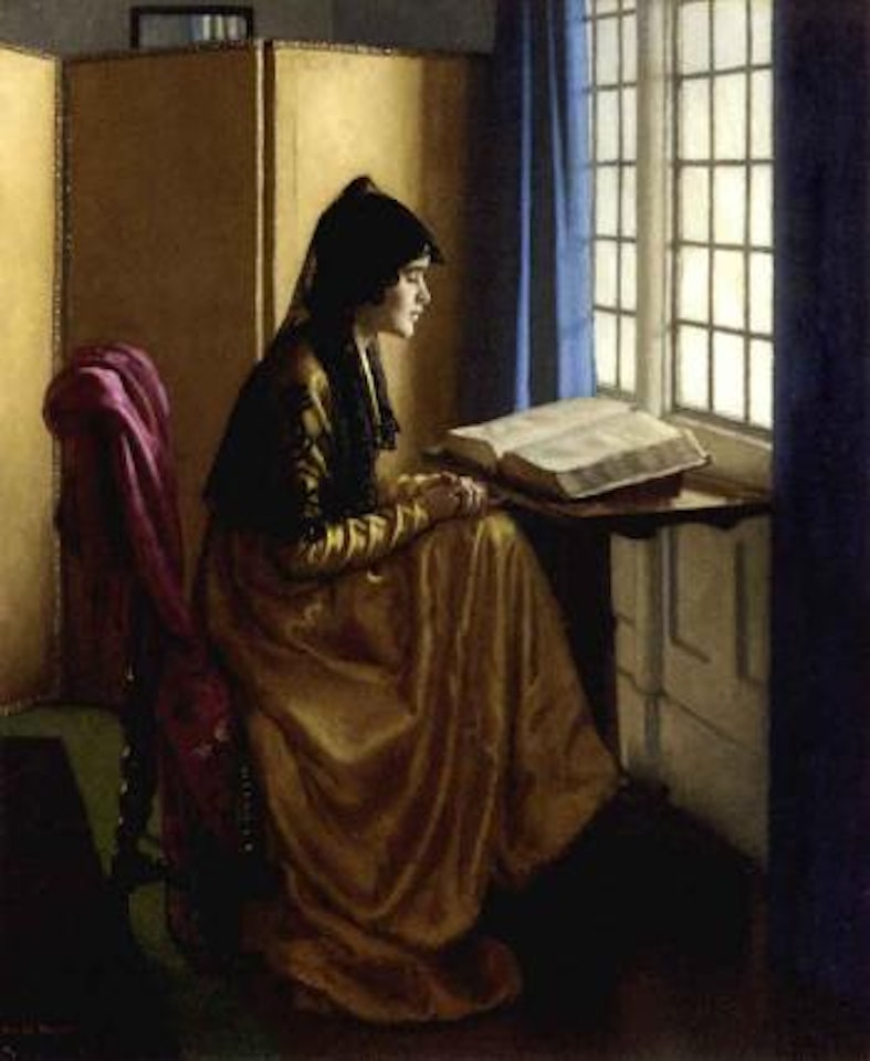 Reading at the window by Harold Knight