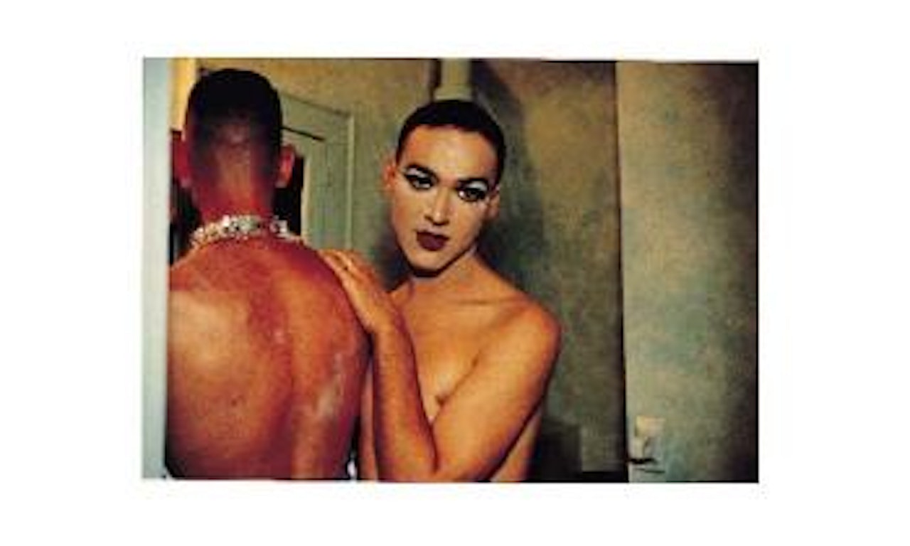 Jimmy Paulette and Tabboo in the bathroom by Nan Goldin