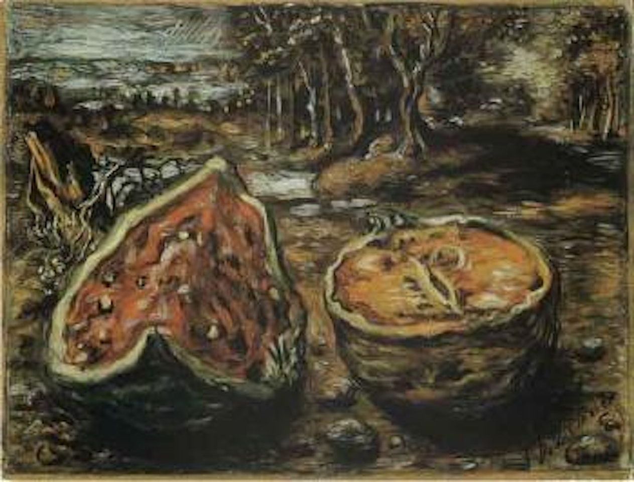 Watermelon and melon by Giorgio de Chirico