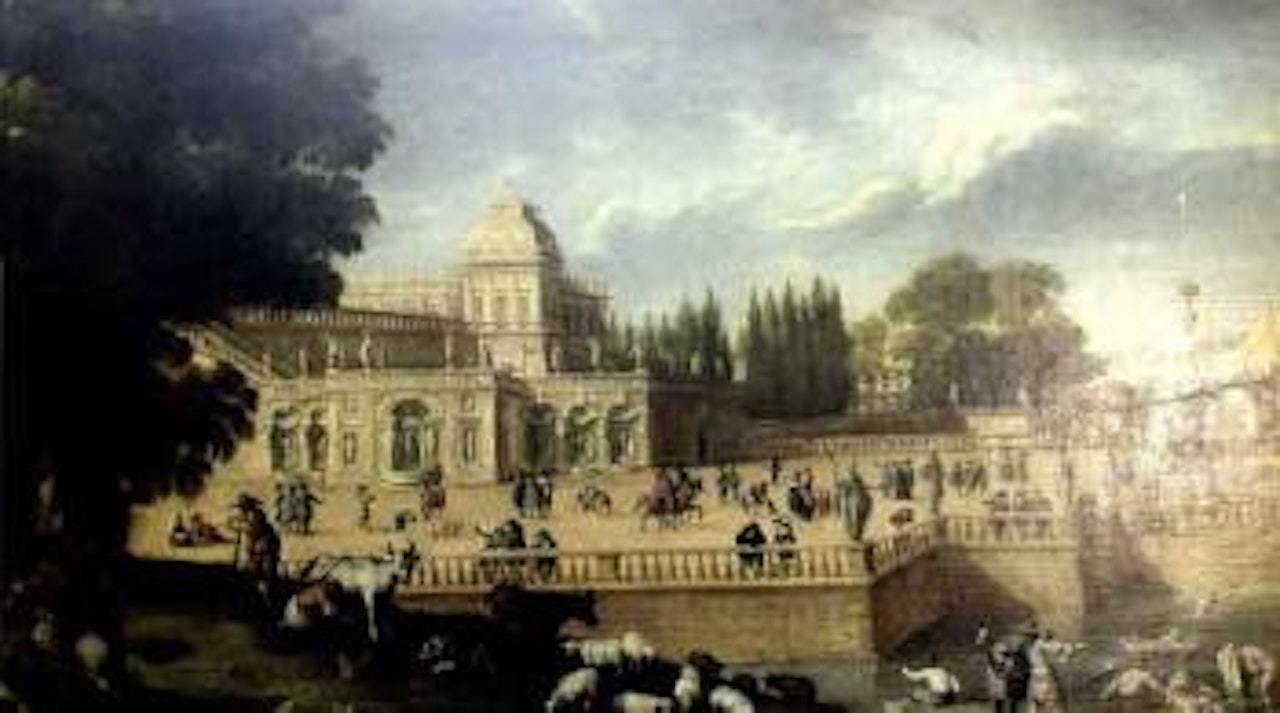 Landscape with figures and animals by Flemish School