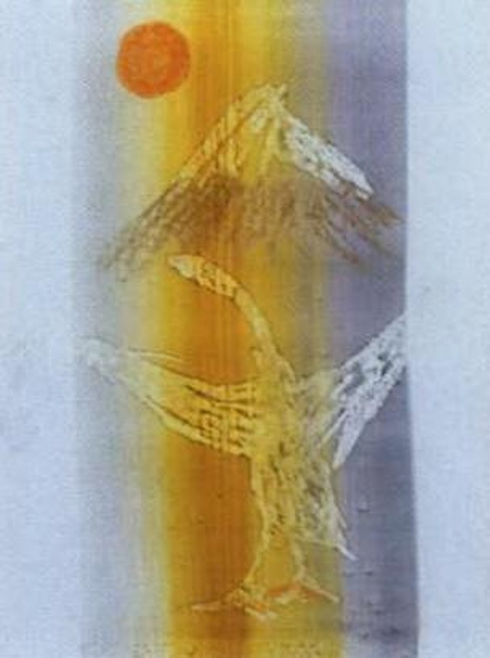 Crane with Mount Fuji by Sidney Nolan