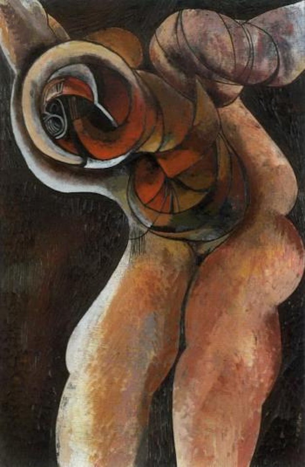 Falling figure. Two figures engaging by Cecil Skotnes