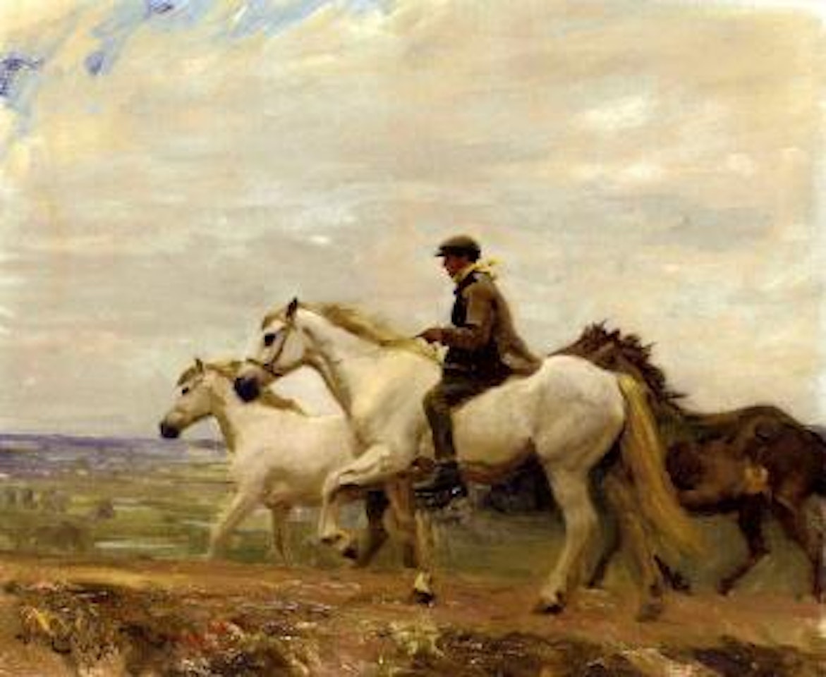 On Ringland Hills, Norfolk by Alfred James Munnings