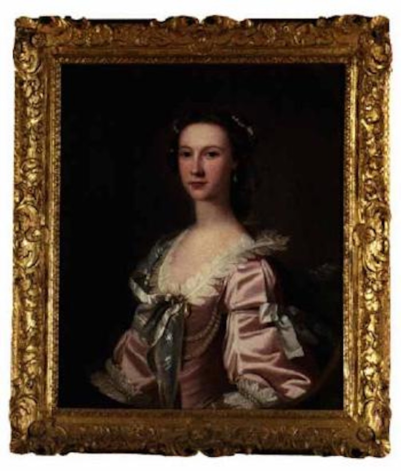 Portrait of Dorothy Wilson, of Dallam Tower, in a pink dress by Thomas Hudson
