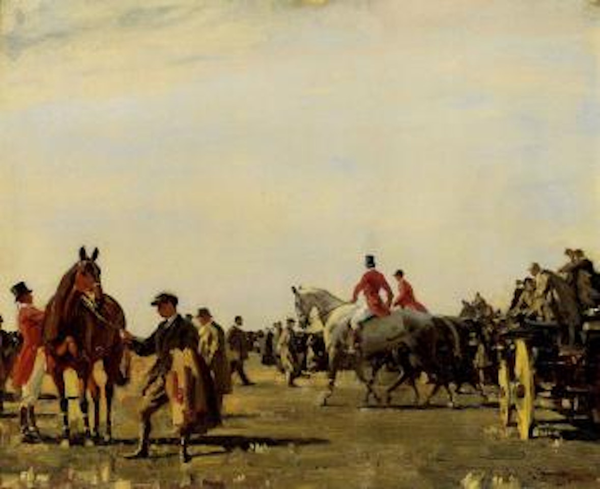Saddling up by Alfred James Munnings