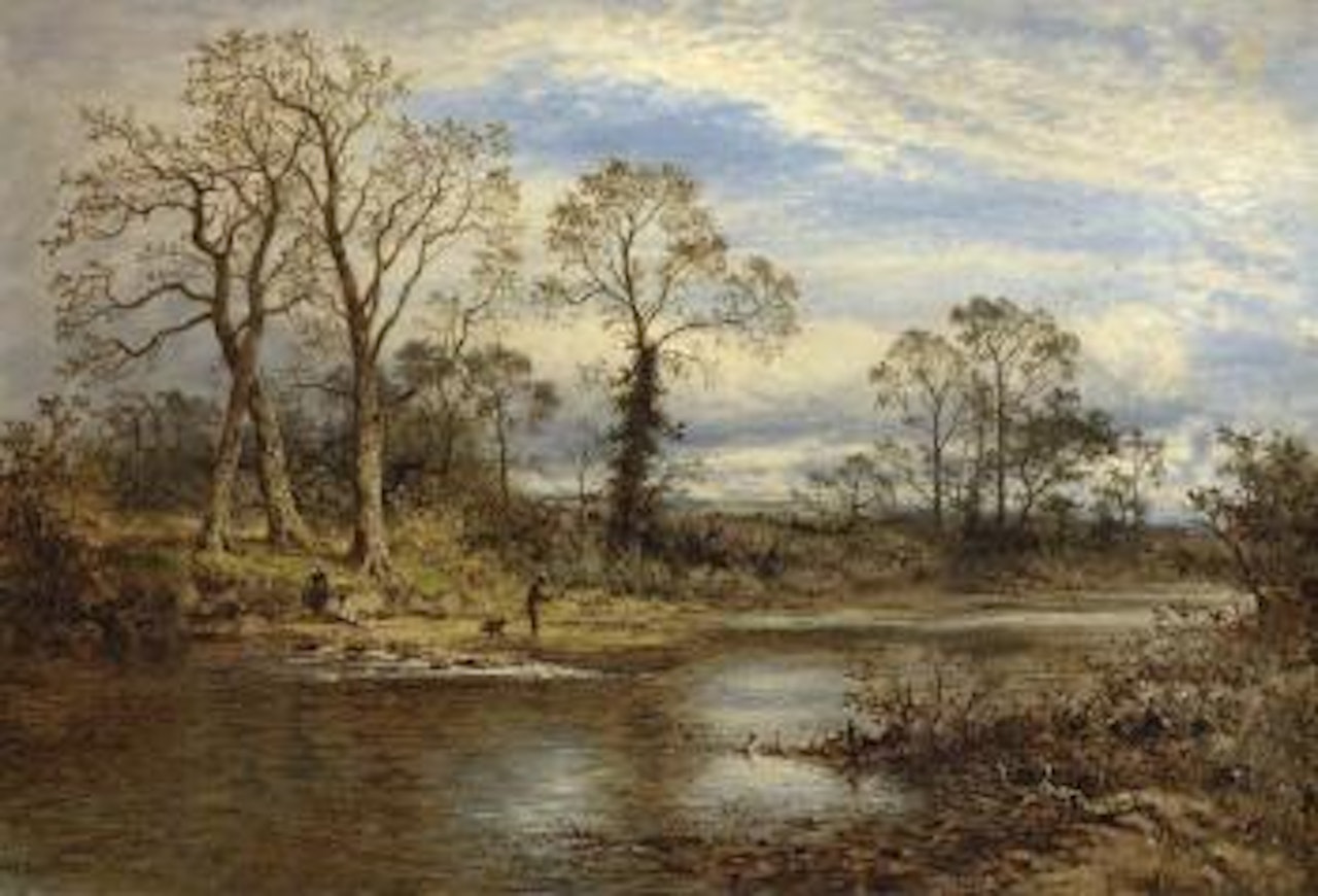 Late autumn on an English river by Benjamin Williams Leader