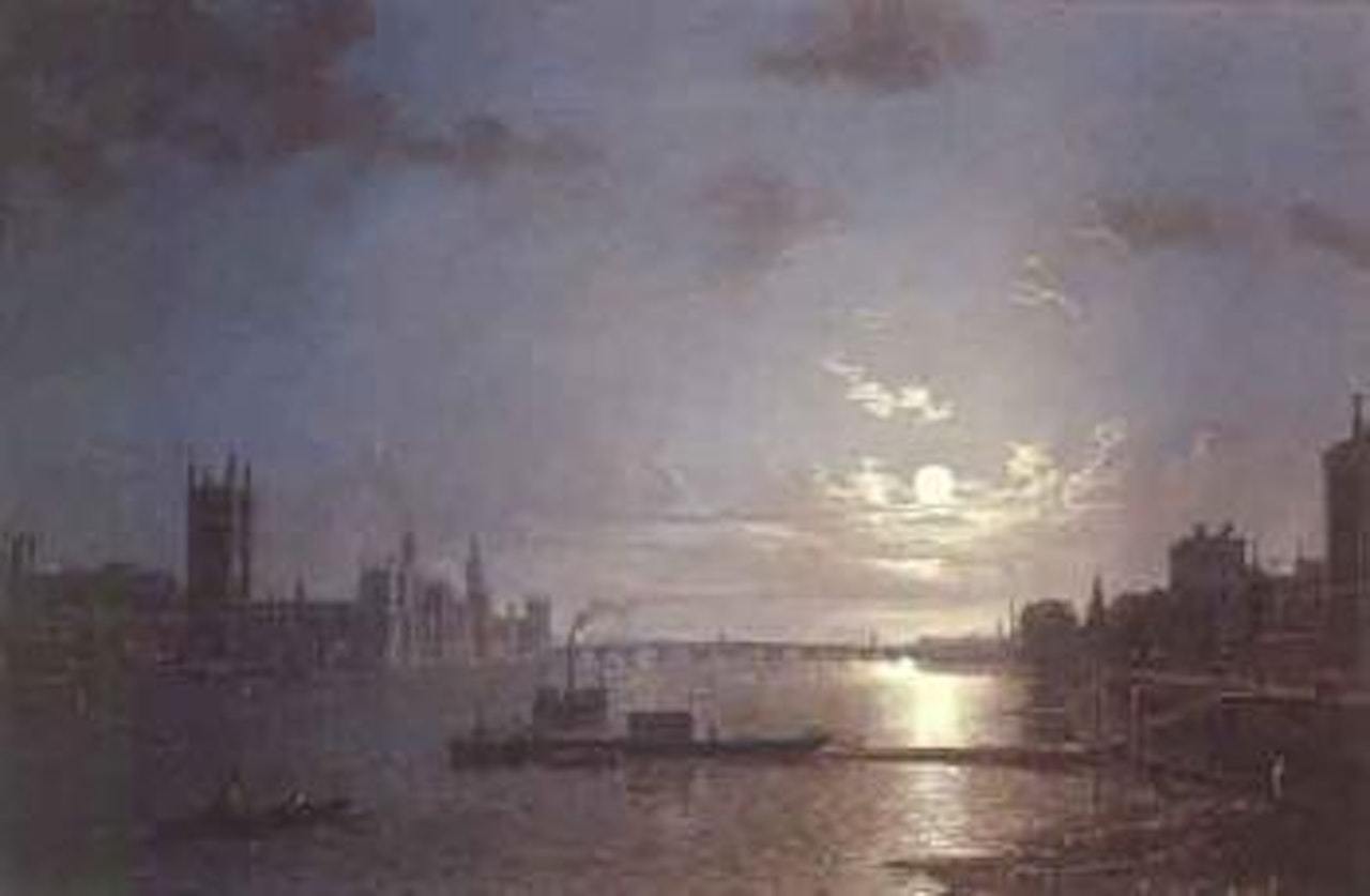 Westminster from the Thames by Henry Pether