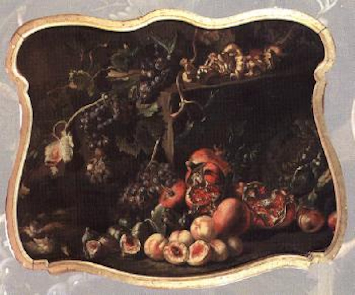 Fruit on table by Dutch School