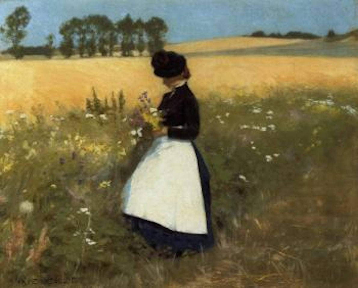 In the cornfield by Hans Andersen Brendekilde