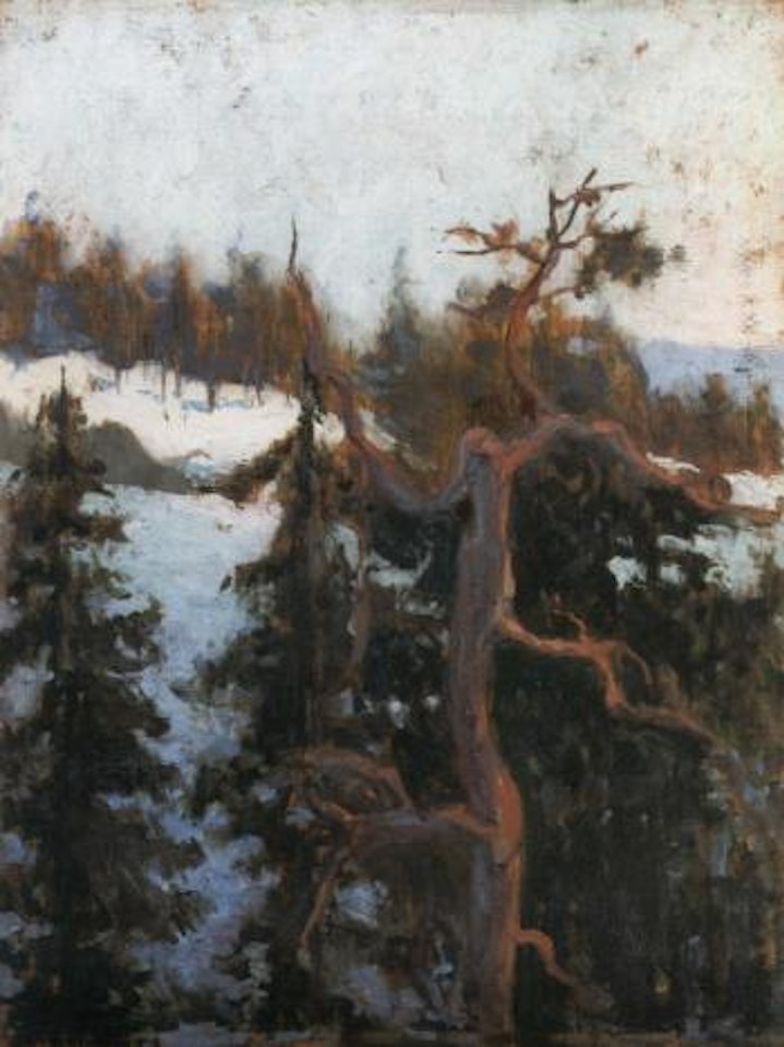 Winter forest by Albert Edelfelt