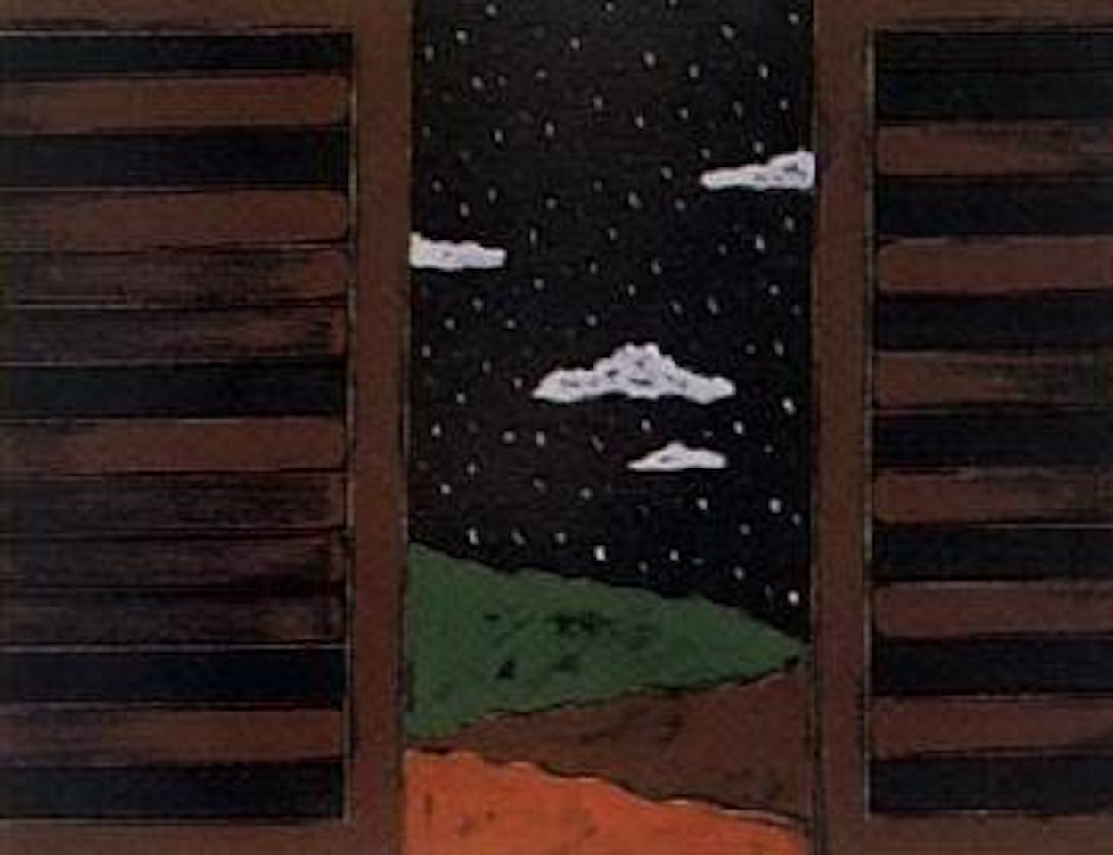 Window with landscape by Tano Festa