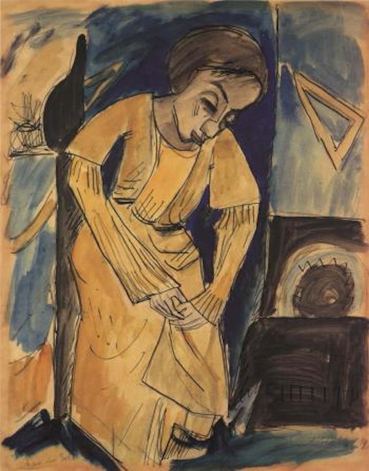 Woman in yellow by Erich Heckel