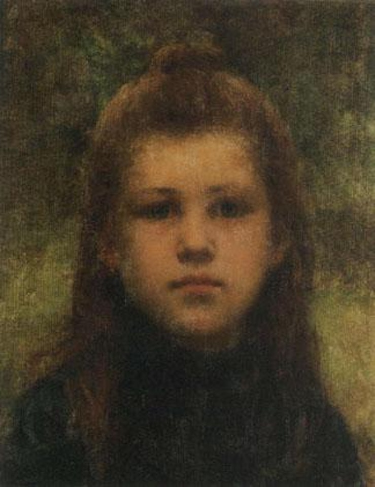 Portrait of young girl by Alexei Harlamoff