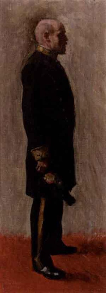Portrait of a Danish gentleman dressed in uniform by Paul Fischer