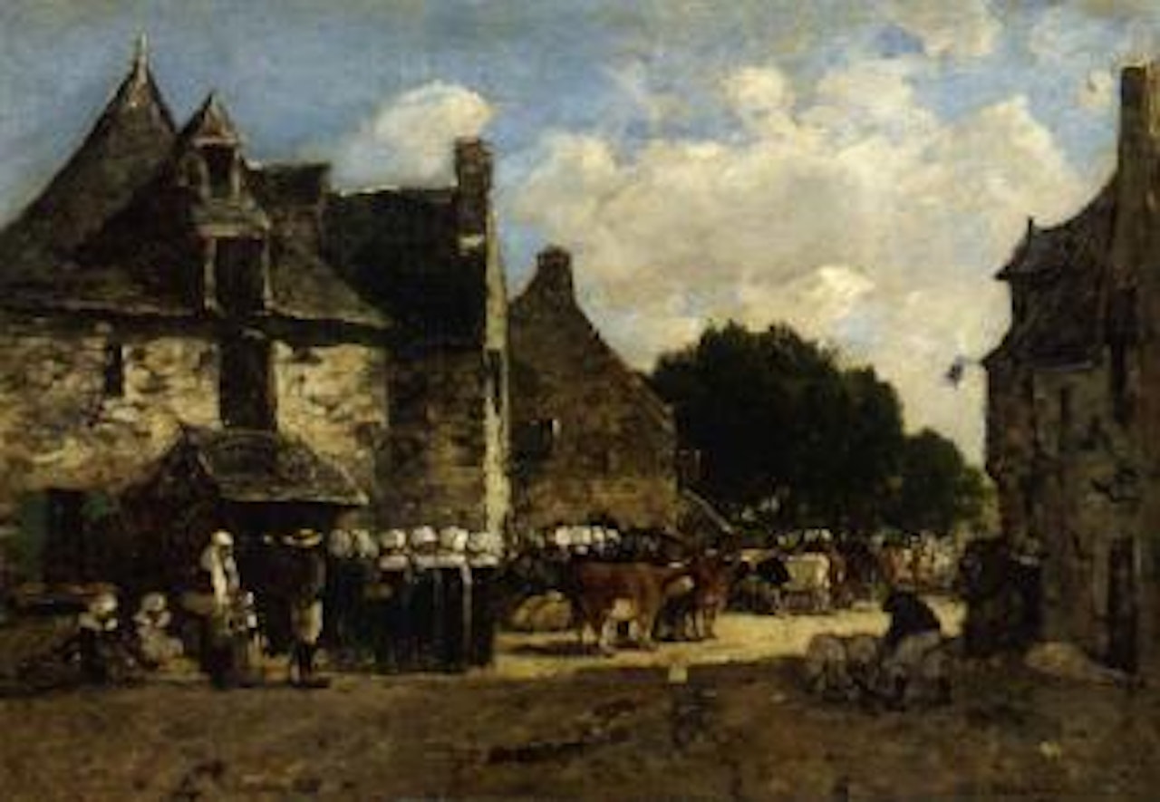 Jour de foire, Le Faou by Eugène Boudin
