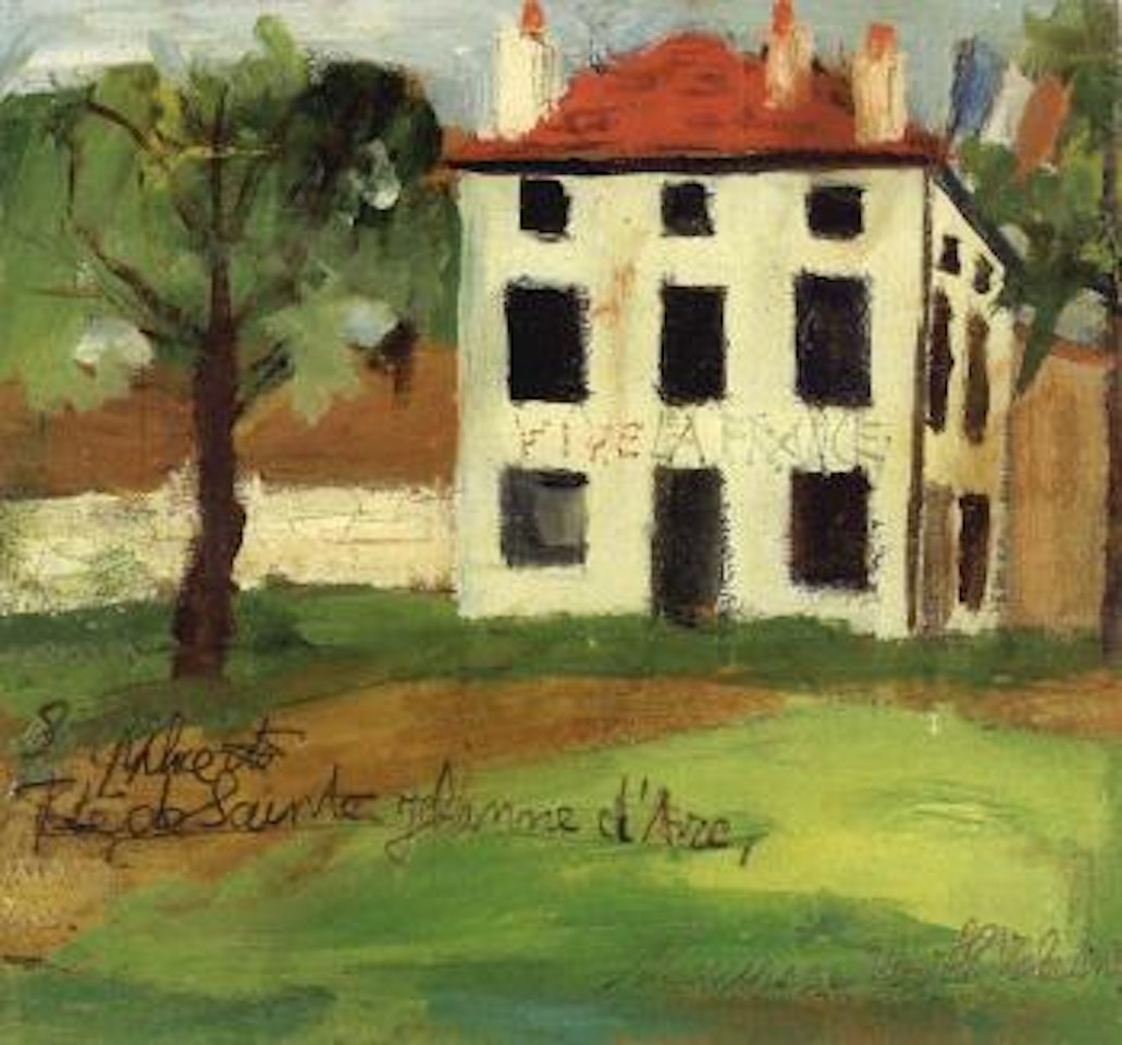 Maison pavoisee pour la fete de Sainte-Jeanne d'Arc by Maurice Utrillo