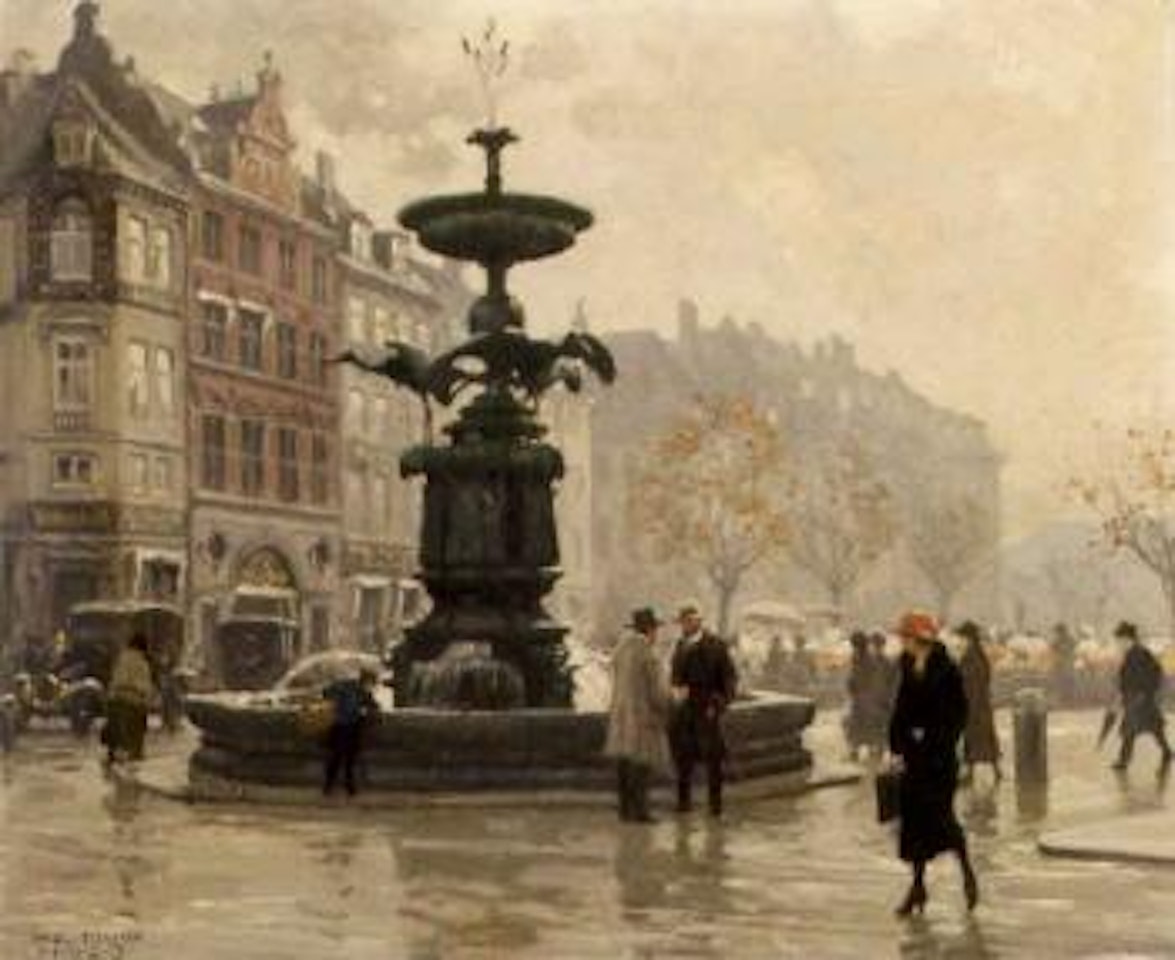 Ved storkespingvandet by Paul Fischer