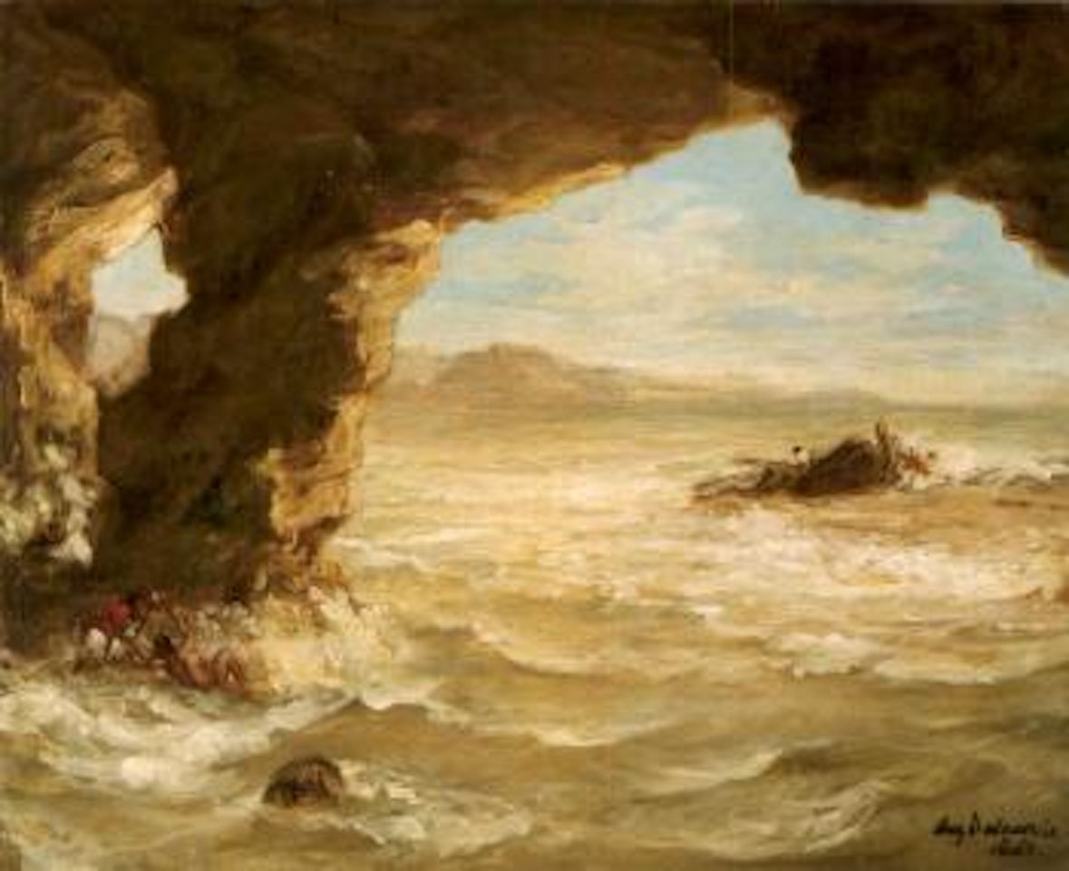 Shipwreck on the coast by Eugene Delacroix