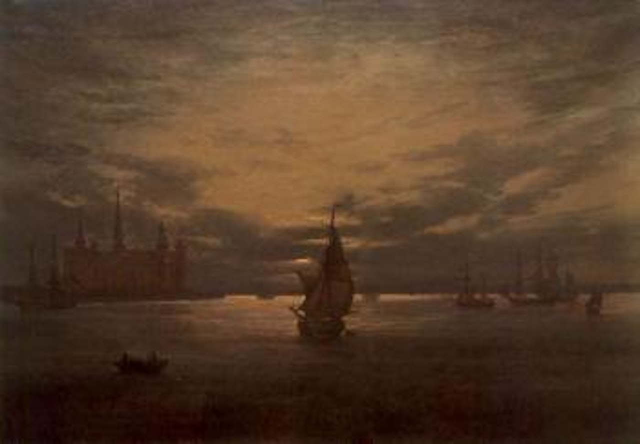 Kronborg Castle by moonlight by Johan Christian Clausen Dahl