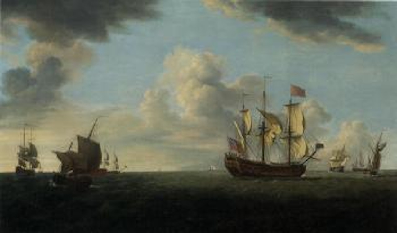 Squadron of the Red running down the Channel by Francis Swaine
