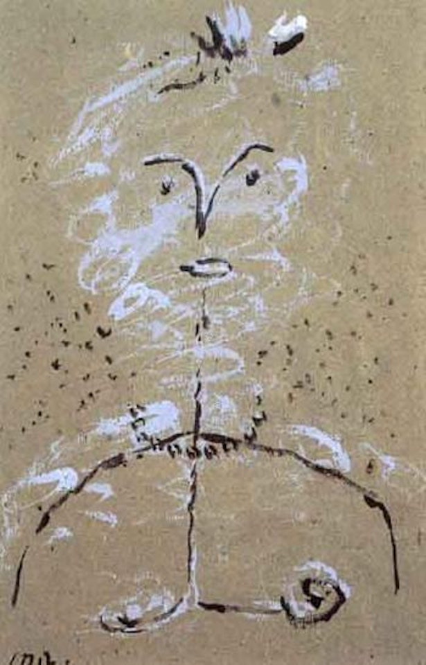 Portrait of a woman wearing a necklace by Mikhail Larionov