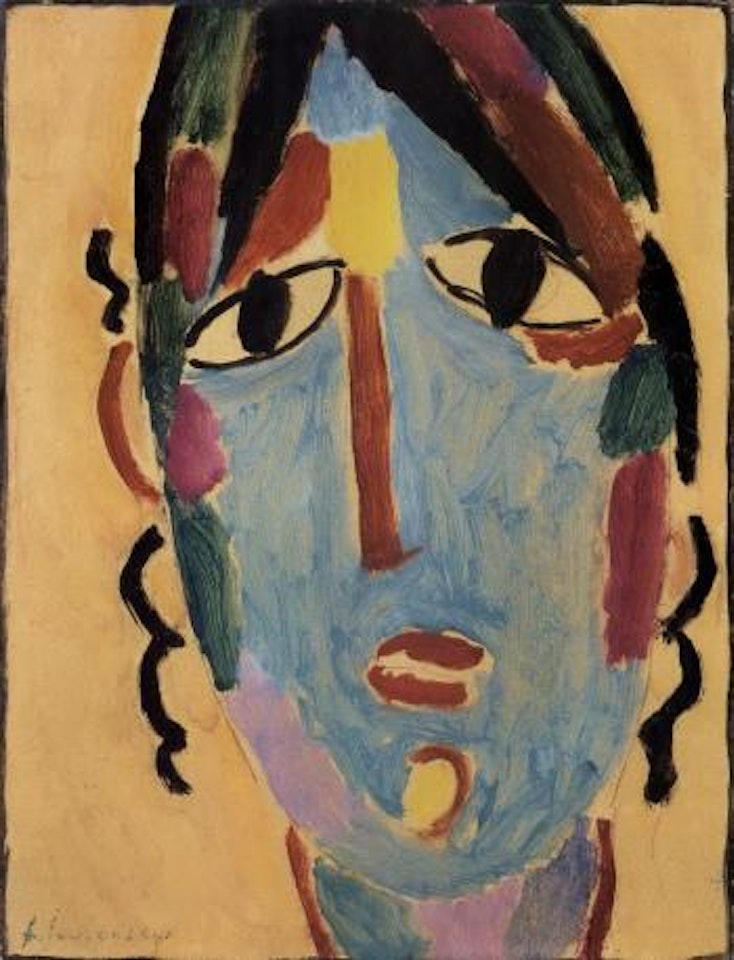 Mystischer kopf andenmadchen - Mystical head, Andean girl by Alexej von Jawlensky
