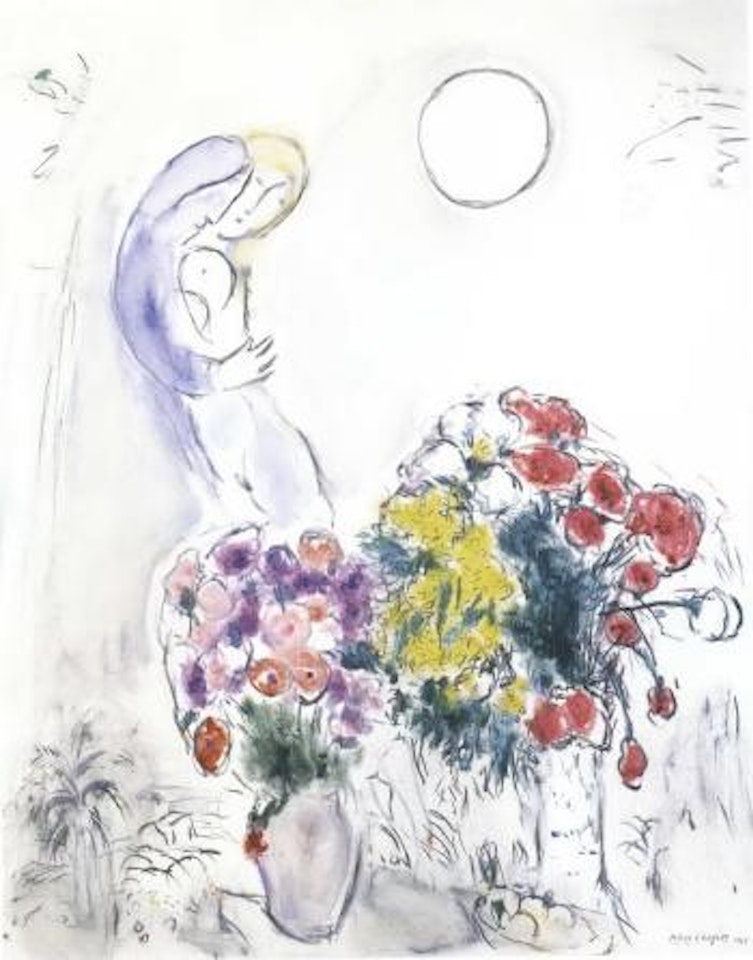 Les deux bouquets de fleurs by Marc Chagall