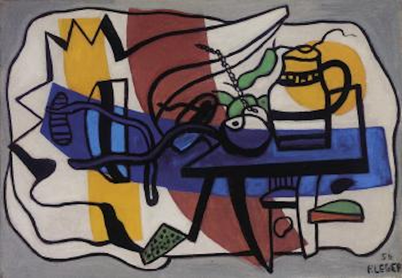 Nature morte sur fond gris by Fernand Leger
