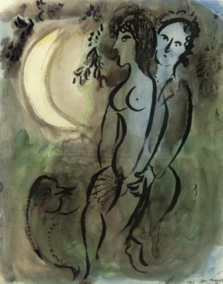 Les amoureux au clair de lune by Marc Chagall