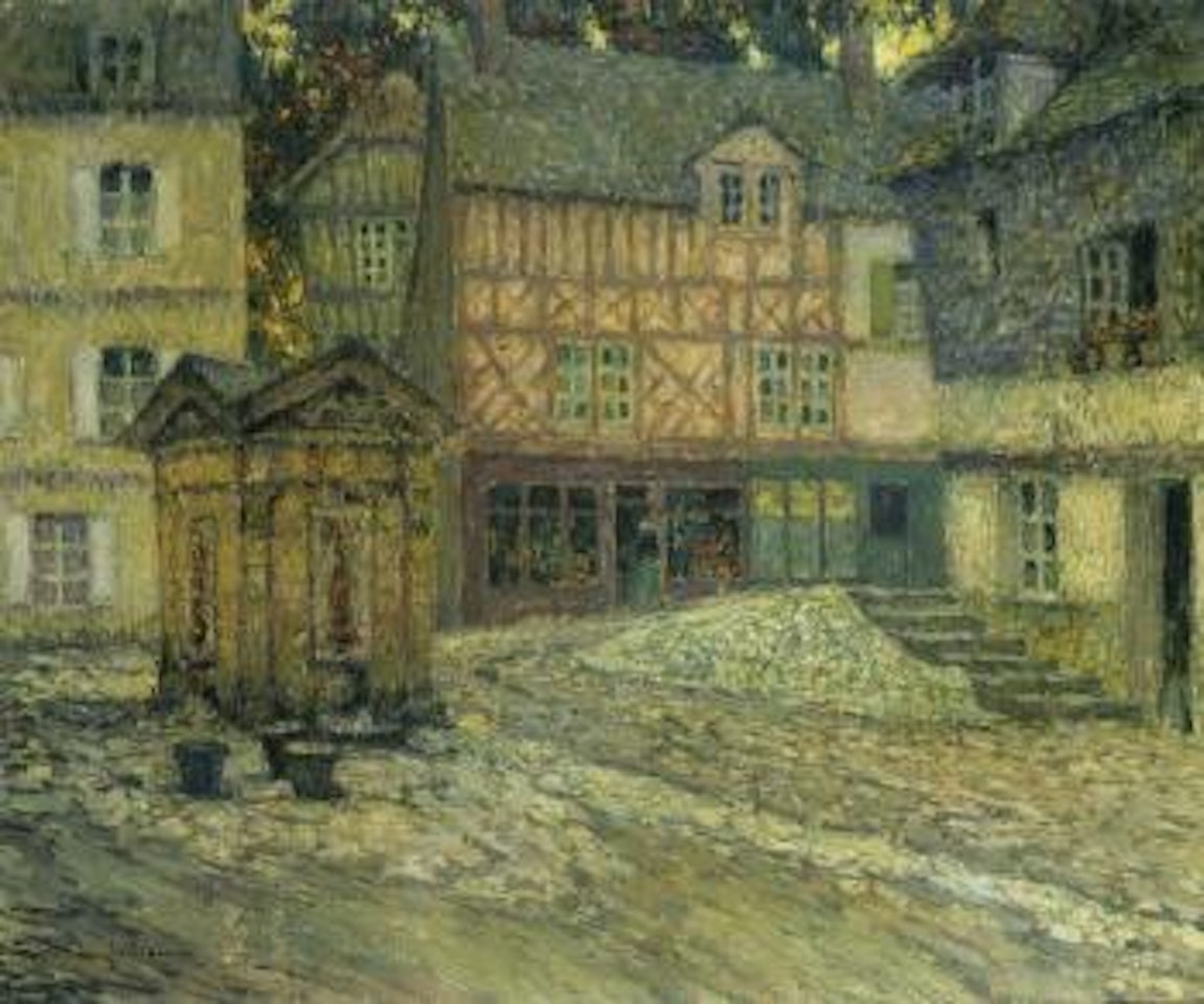 La place du puits, Honfleur by Henri Le Sidaner