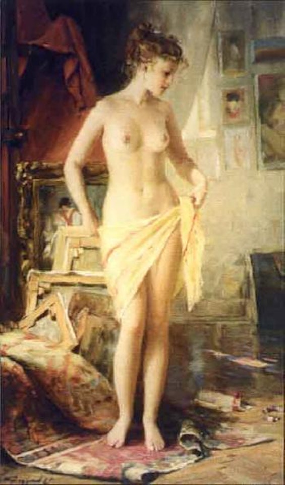 Classical nude in an artists studio by Constantin Razoumov