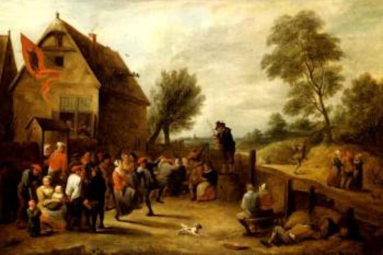 Peasants dancing by Flemish School