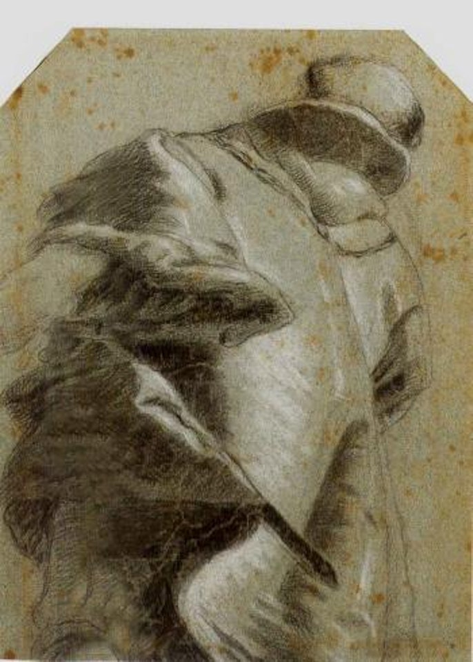 Man seen from behind, holding sword by Giovanni Domenico Tiepolo
