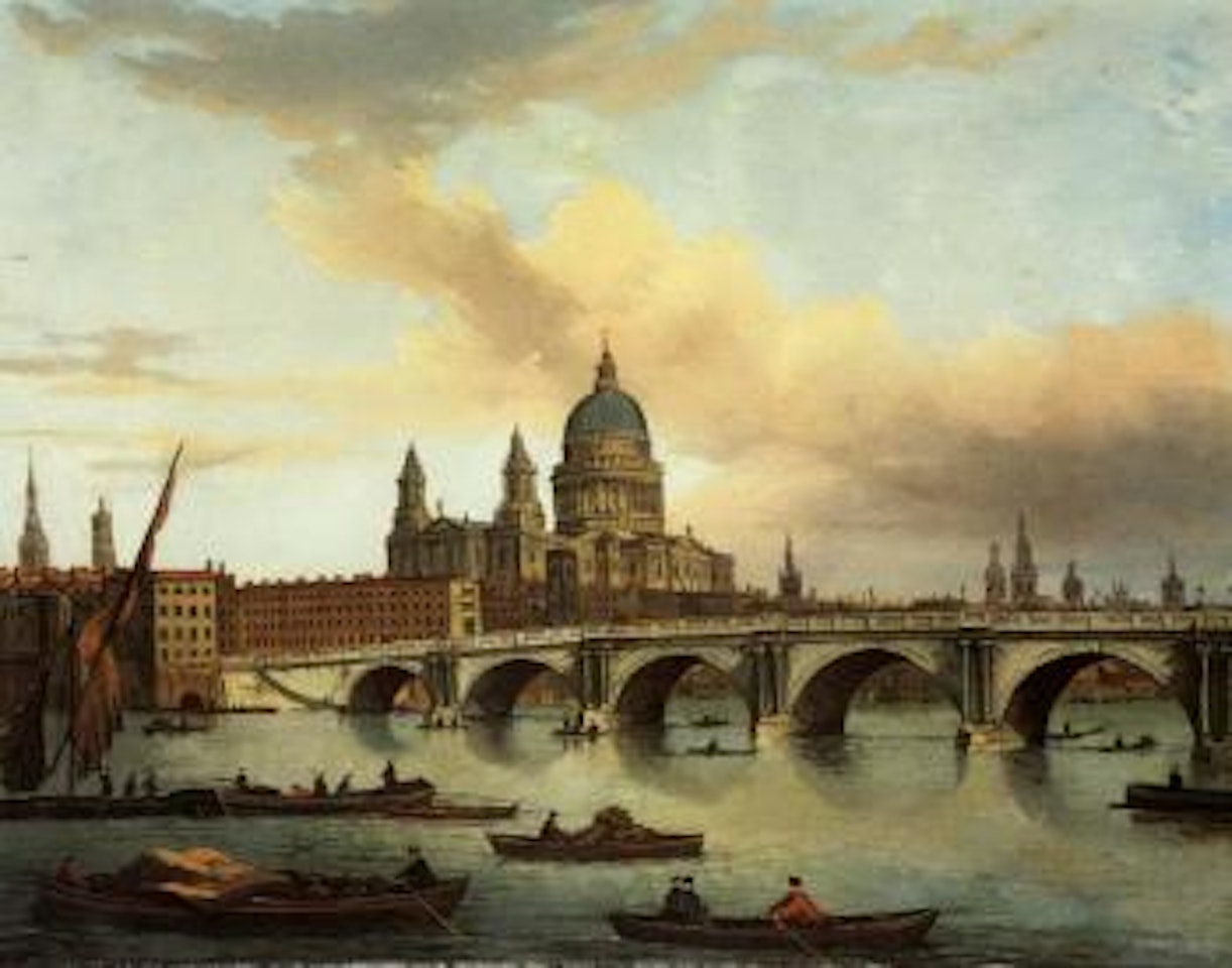 View of the Thames with Saint Paul's by English School