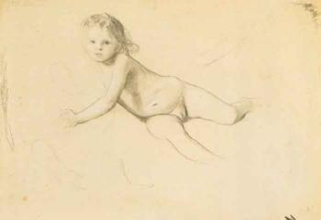 Nude of little girl by Gustav Klimt