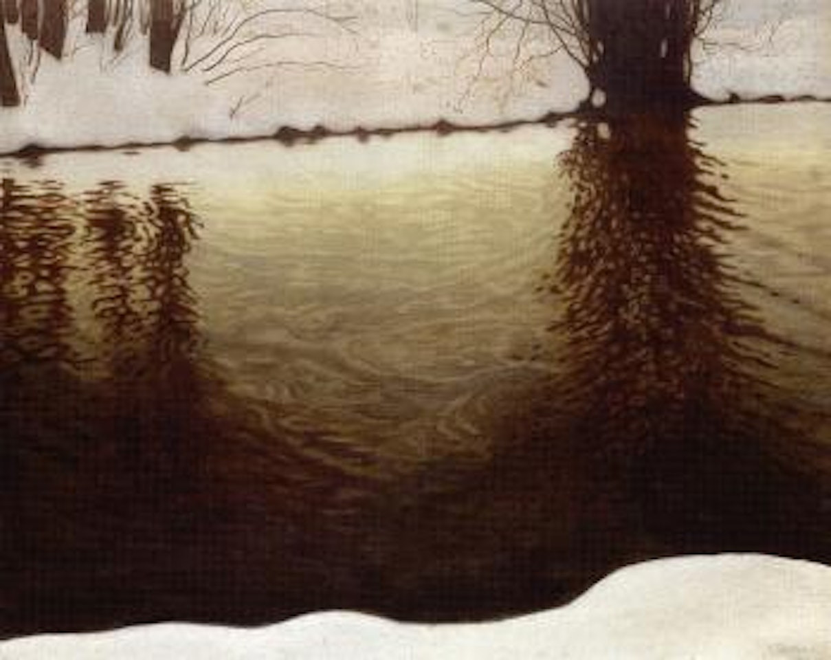 Reflections in the water by Gustaf Fjaestad