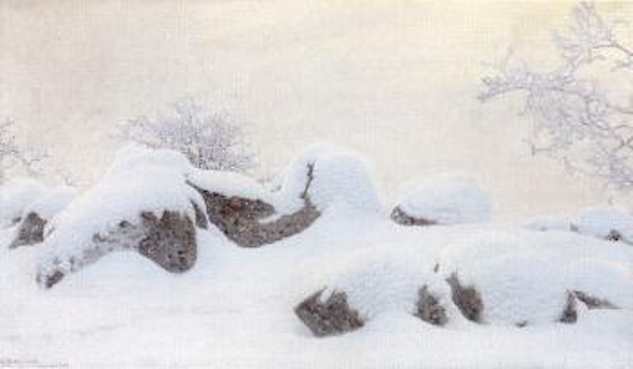 Winter landscape, Glava by Gustaf Fjaestad