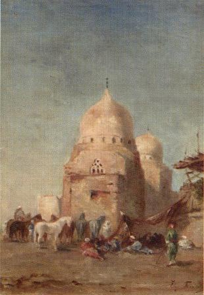 Outside the mosque by Eugene Fromentin