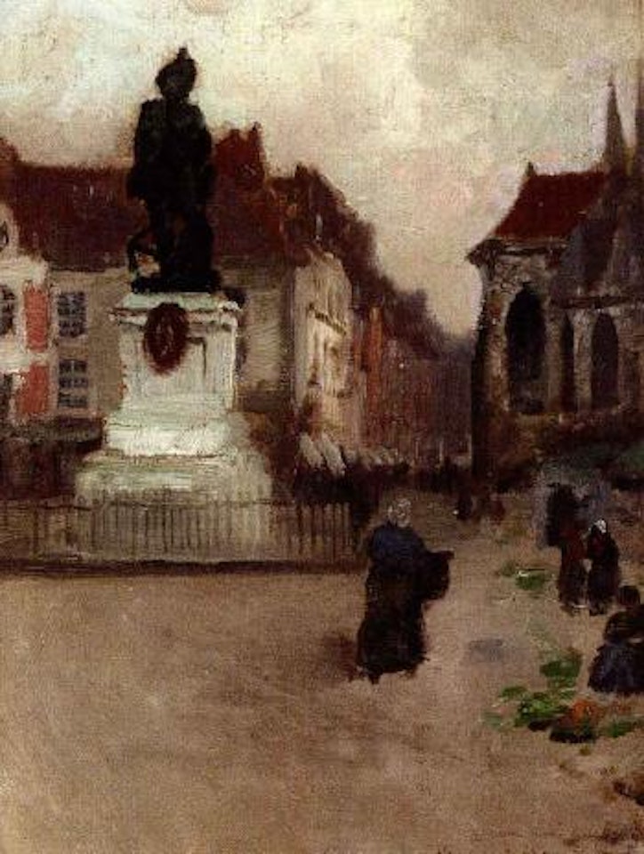 Le Grand Duquesne, Place National, Dieppe by Fritz Thaulow